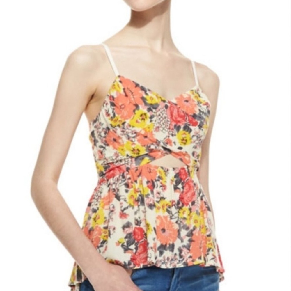 Free People Floral Camisole in Orange and Yellow - Picture 2 of 8